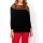 Sweater with eyelets, black