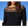 Sweater with eyelets, black