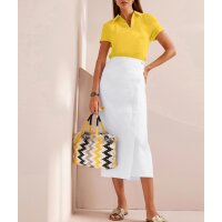 Cotton linen slip blouse, sunny yellow