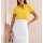 Cotton linen slip blouse, sunny yellow