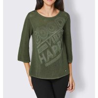 Lyocell-Pullover m. Glitzersteinchen, khaki