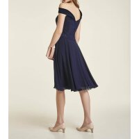 Corsagen-Chiffon-Spitzenkleid, nachtblau