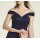 Corsagen-Chiffon-Spitzenkleid, nachtblau