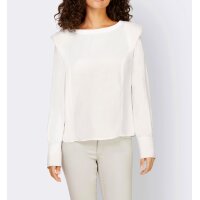 Designer-Bluse m. Schulterpolstern, ecru