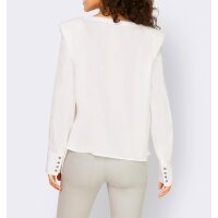 Designer-Bluse m. Schulterpolstern, ecru