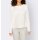 Designer-Bluse m. Schulterpolstern, ecru