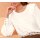 Designer-Bluse m. Schulterpolstern, ecru