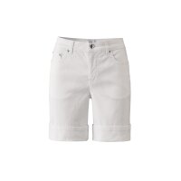 Jeansshort mit fixiertem Umschlag, ecru