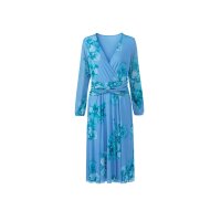 Mesh-Druckkleid, himmelblau-blaugrün