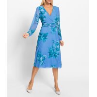 Mesh-Druckkleid, himmelblau-blaugrün
