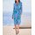 Mesh-Druckkleid, himmelblau-blaugrün
