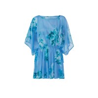 Chiffon-Tunika, himmelblau-blaugrün-bedruckt