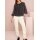 Designer-Druckbluse, schwarz-elfenbein