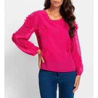 Blouse with floral applications, pink