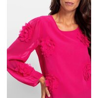 Blouse with floral applications, pink