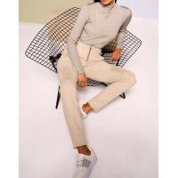 Designer-Rollkragenpullover m.Zierknöpfen, sand