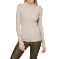 Designer-Rollkragenpullover m.Zierknöpfen, sand
