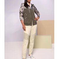 Suede imitation trousers in biker style, sand