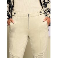 Suede imitation trousers in biker style, sand