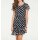 Designer-Druckkleid, schwarz-creme