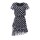 Designer-Druckkleid, schwarz-creme