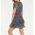 Designer-Druckkleid, schwarz-creme