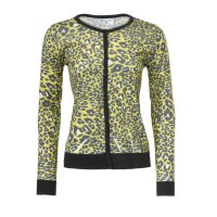 Designer-Druckstrickjacke, gelb-bunt