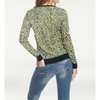 Designer-Druckstrickjacke, gelb-bunt