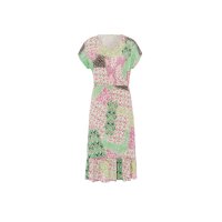 Print jersey dress, rosé-jade