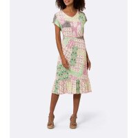 Print jersey dress, rosé-jade
