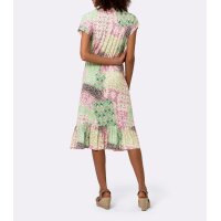 Print jersey dress, rosé-jade
