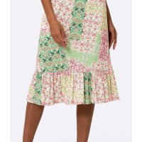 Print jersey dress, rosé-jade