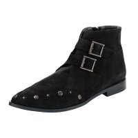 Velourslederstiefelette, schwarz