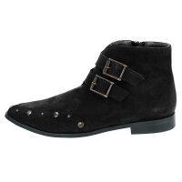 Velourslederstiefelette, schwarz