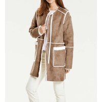 Webpelz-Wendemantel, camel-ecru