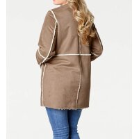 Webpelz-Wendemantel, camel-ecru