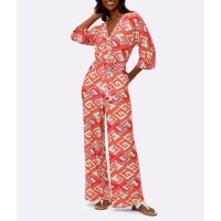 Jersey-Overall m. Printdessin, koralle-mint