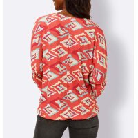 Jersey-Bluse m. Printdessin, koralle-mint