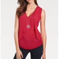 Designer-Blusentop m. Kette, rot