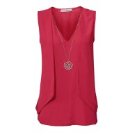 Designer-Blusentop m. Kette, rot
