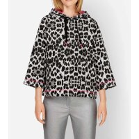 Designer-Sweatshirt, grau-fuchsia-bedruckt
