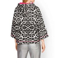 Designer-Sweatshirt, grau-fuchsia-bedruckt