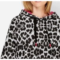 Designer-Sweatshirt, grau-fuchsia-bedruckt