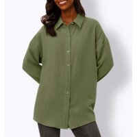 Musselin-Hemdbluse m.Pailletten-Applikation, khaki