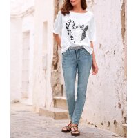 Slip blouse with print, white