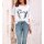 Slip blouse with print, white