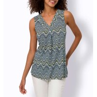 Druck-Shirttop, khaki-schwarz-bunt