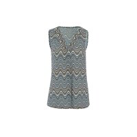 Druck-Shirttop, khaki-schwarz-bunt