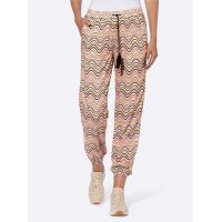 Druckhose, flamingo-schwarz-bunt