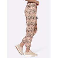 Druckhose, flamingo-schwarz-bunt